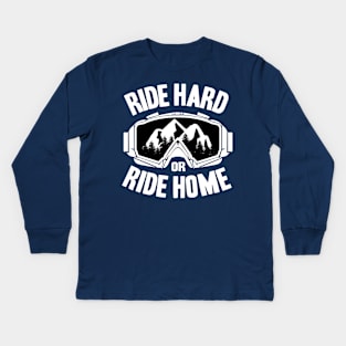 Ride Hard Or Ride Home Downhill Mountainbike MTB Kids Long Sleeve T-Shirt